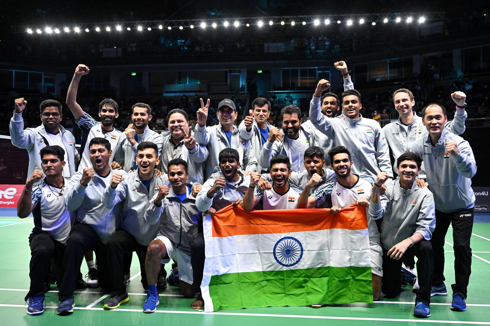 India shock Indonesia to take historic Thomas Cup victory