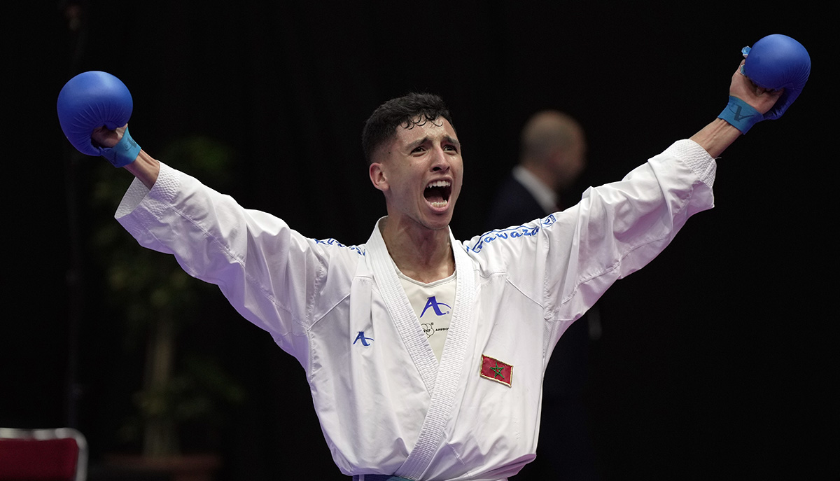 Morocco’s Abdel Ali Jina triumphed at his home event ©WKF