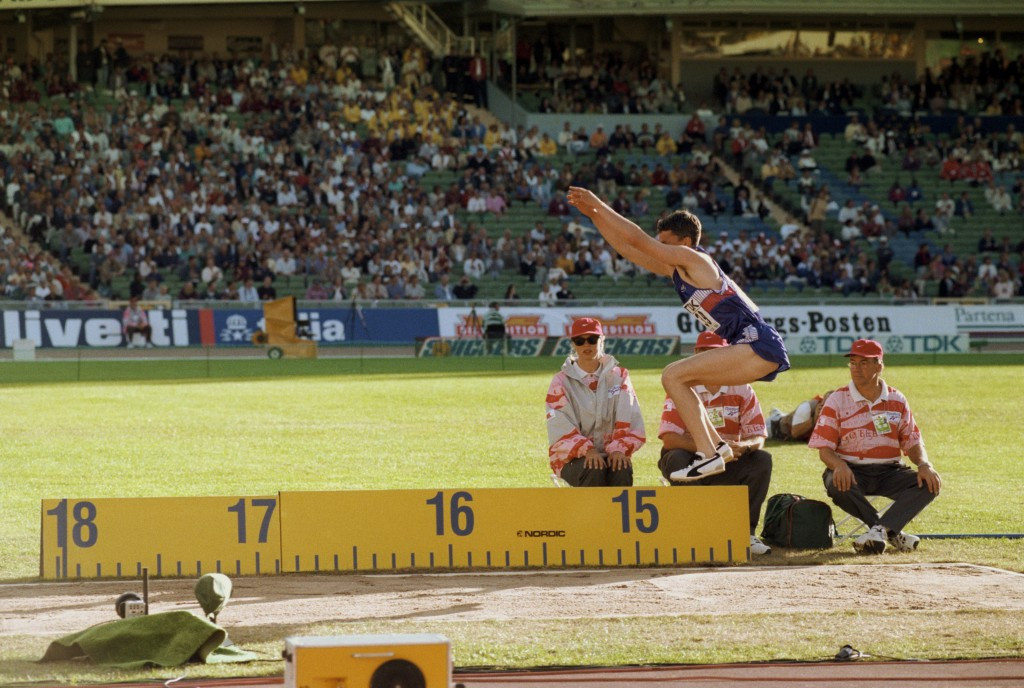 Edwards won all four major titles in triple jumping