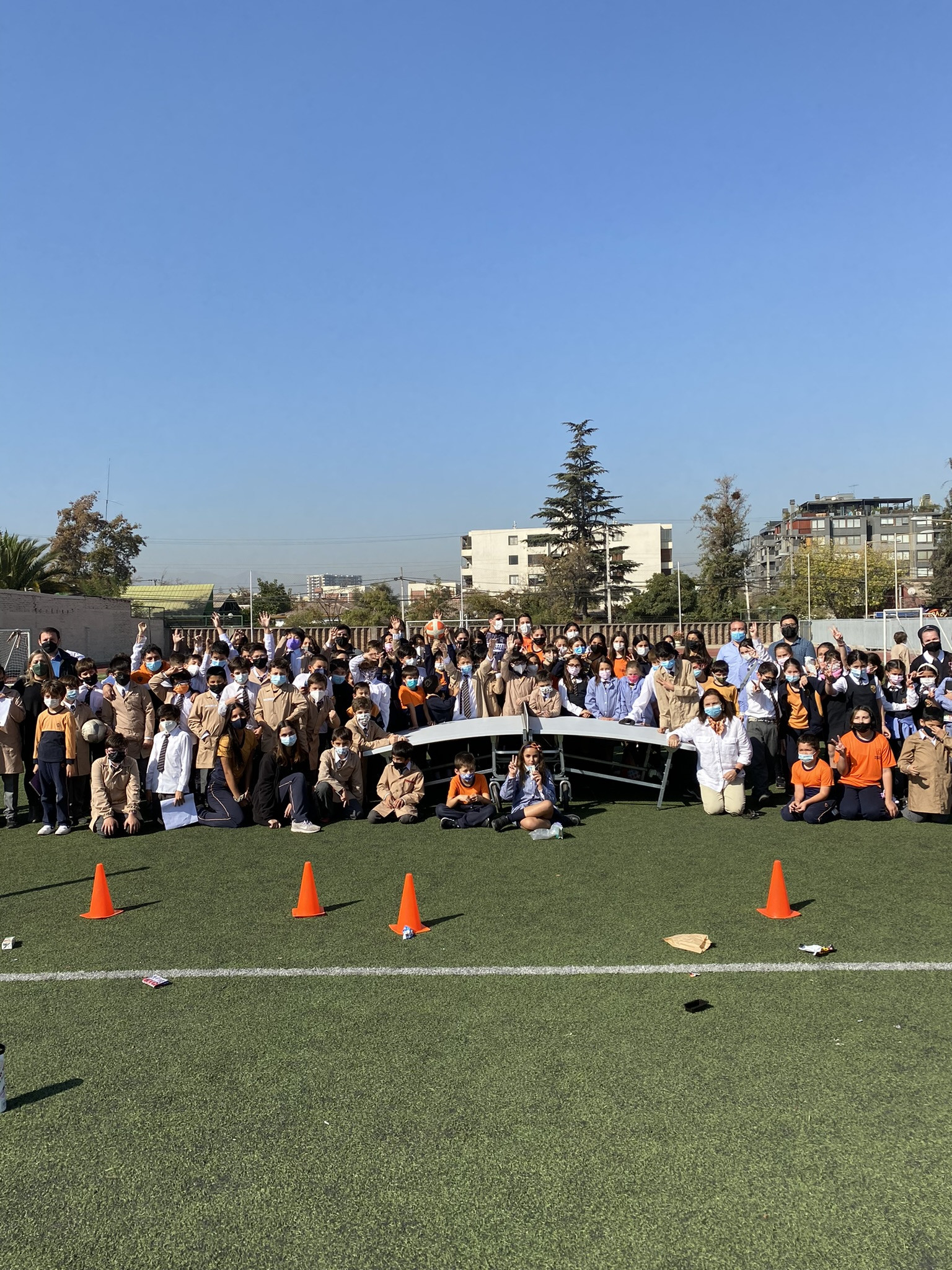Teqball officials visited local schools in Santiago to promote the game ©FITEQ