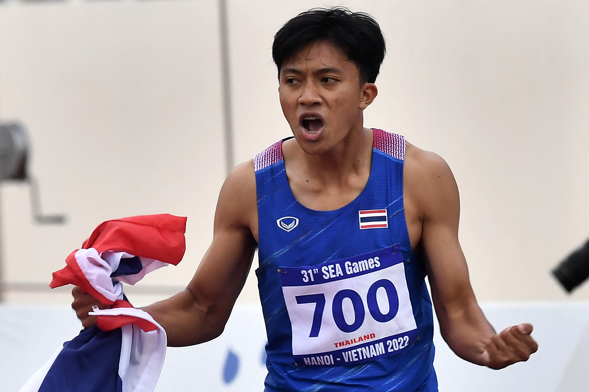 Puripol Boonson triumphed in the SEA Games men's 100m race ©Getty Images