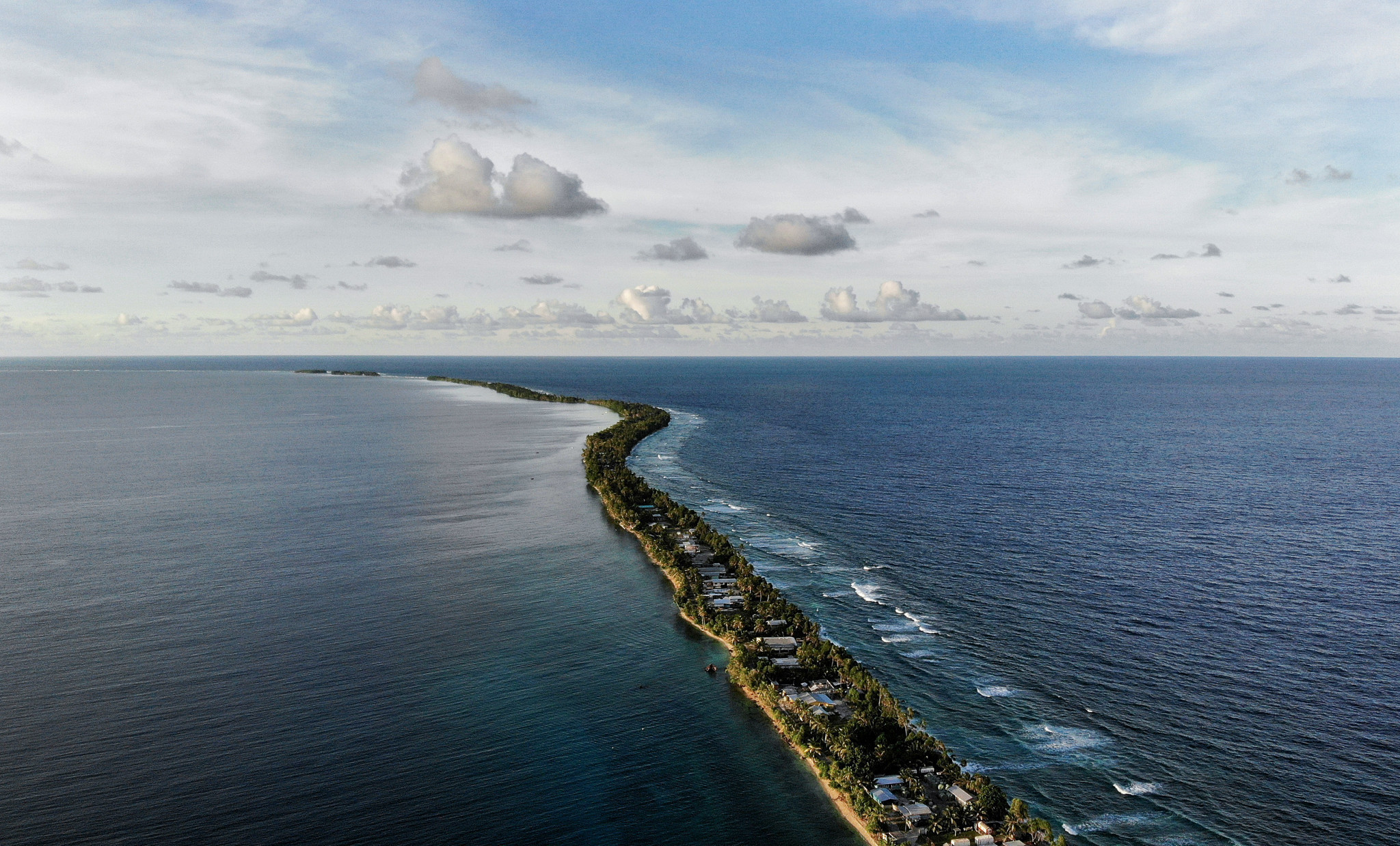 Tuvalu's main island Funafuti is just 20 metres across at its narrowest point ©Getty Images