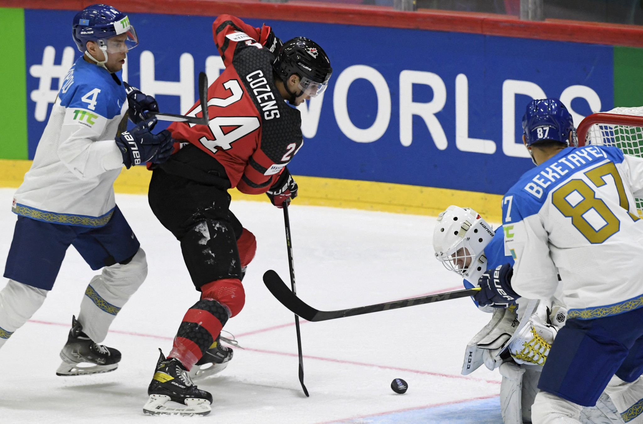 Dylan Cozens netted a hattrick to beat Kazakhstan at the IIHF World Championship ©Getty Images