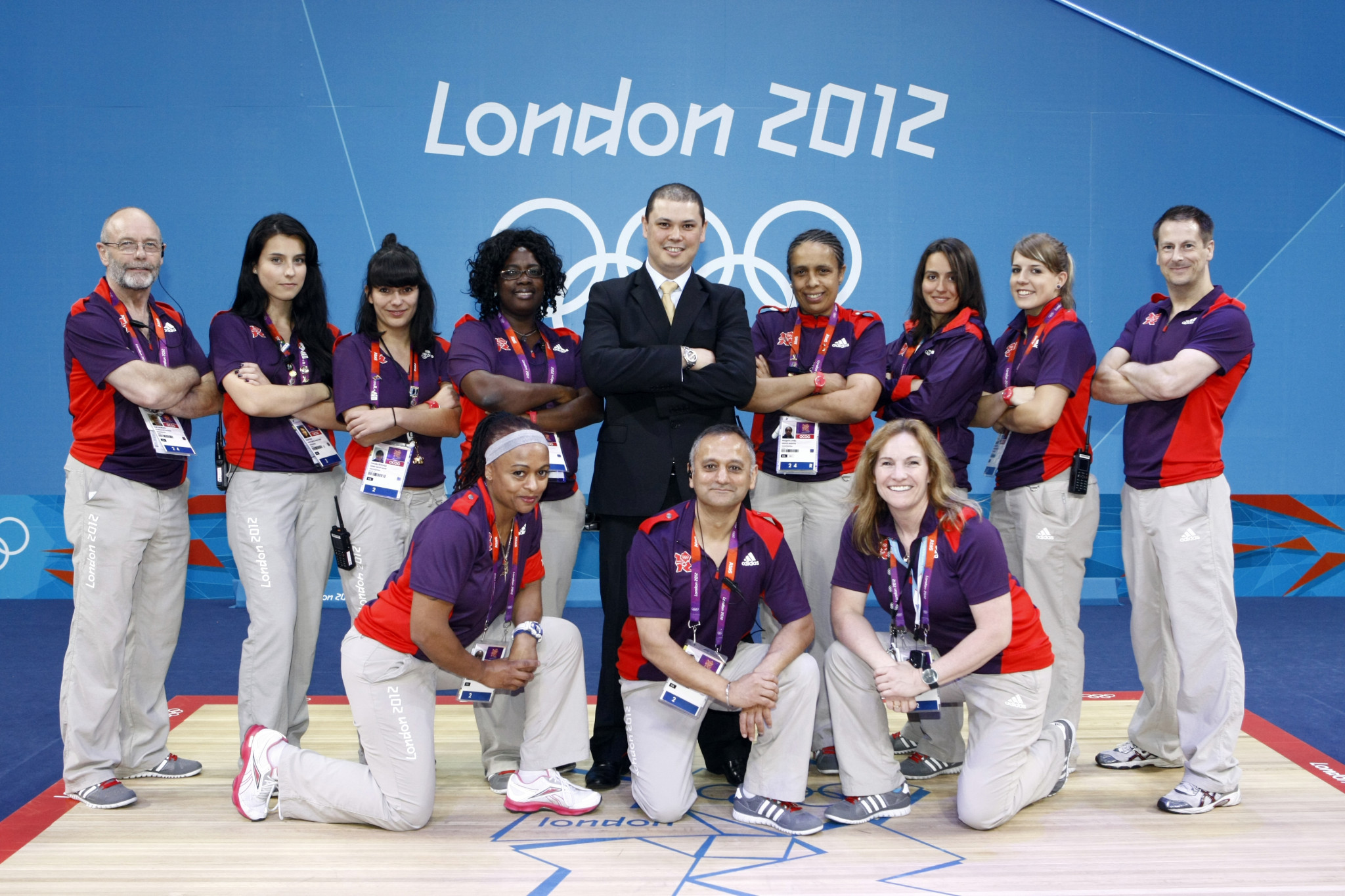 Matthew Curtain, in suit, was weightlifting manager at London 2012 ©Matthew Curtain