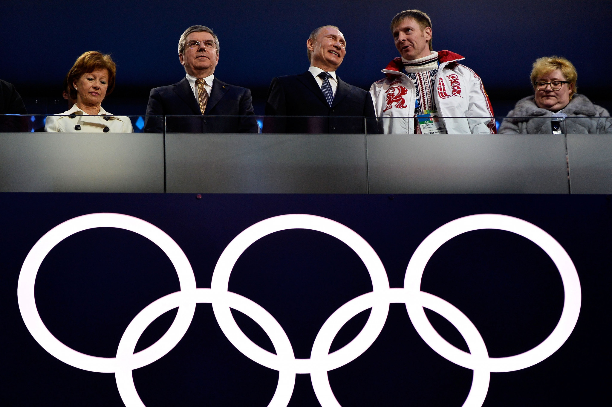 Sochi 2014 was Thomas Bach's, second left, first Olympic Games as IOC President ©Getty Images