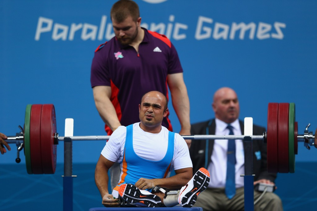 Indian powerlifter Farman Basha pictured competing at the London 2012 Paralympic Games ©Getty Images