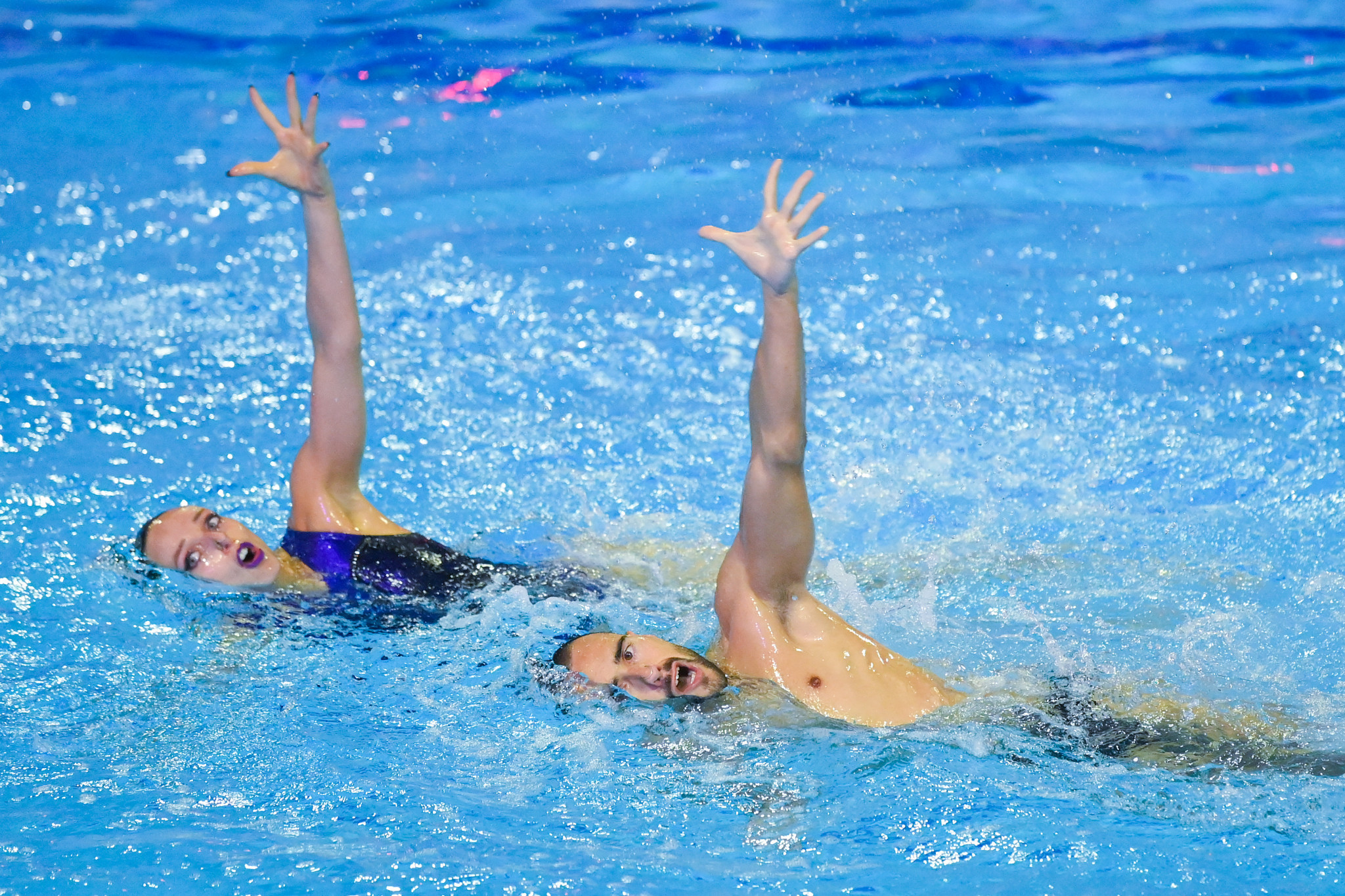 Emma García and Pau Ribes paired for gold in the mixed duet technical ©Getty Images