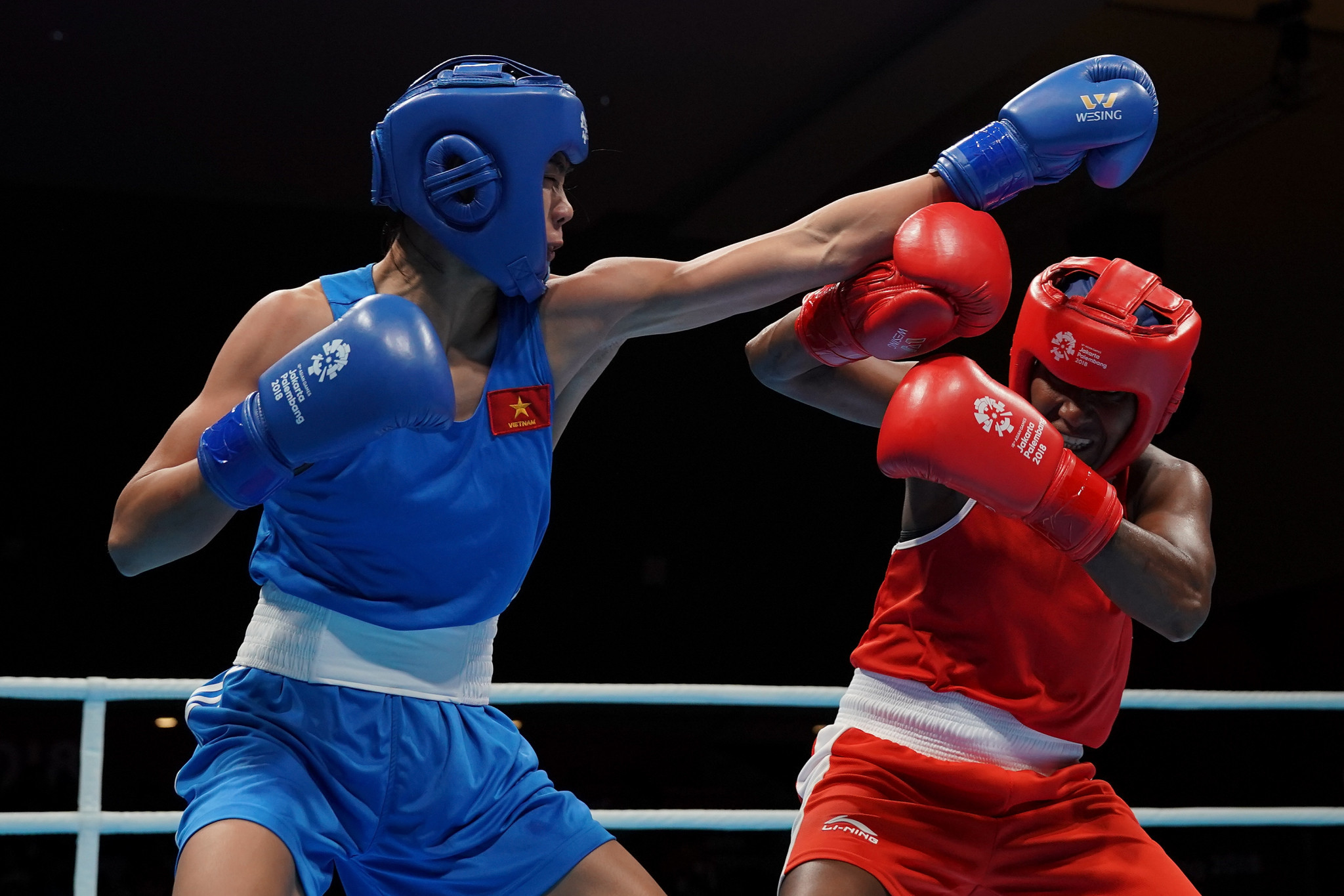 Thi Vy Vuong won the women's unde-57kg boxing title for Vietnam ©Getty Images