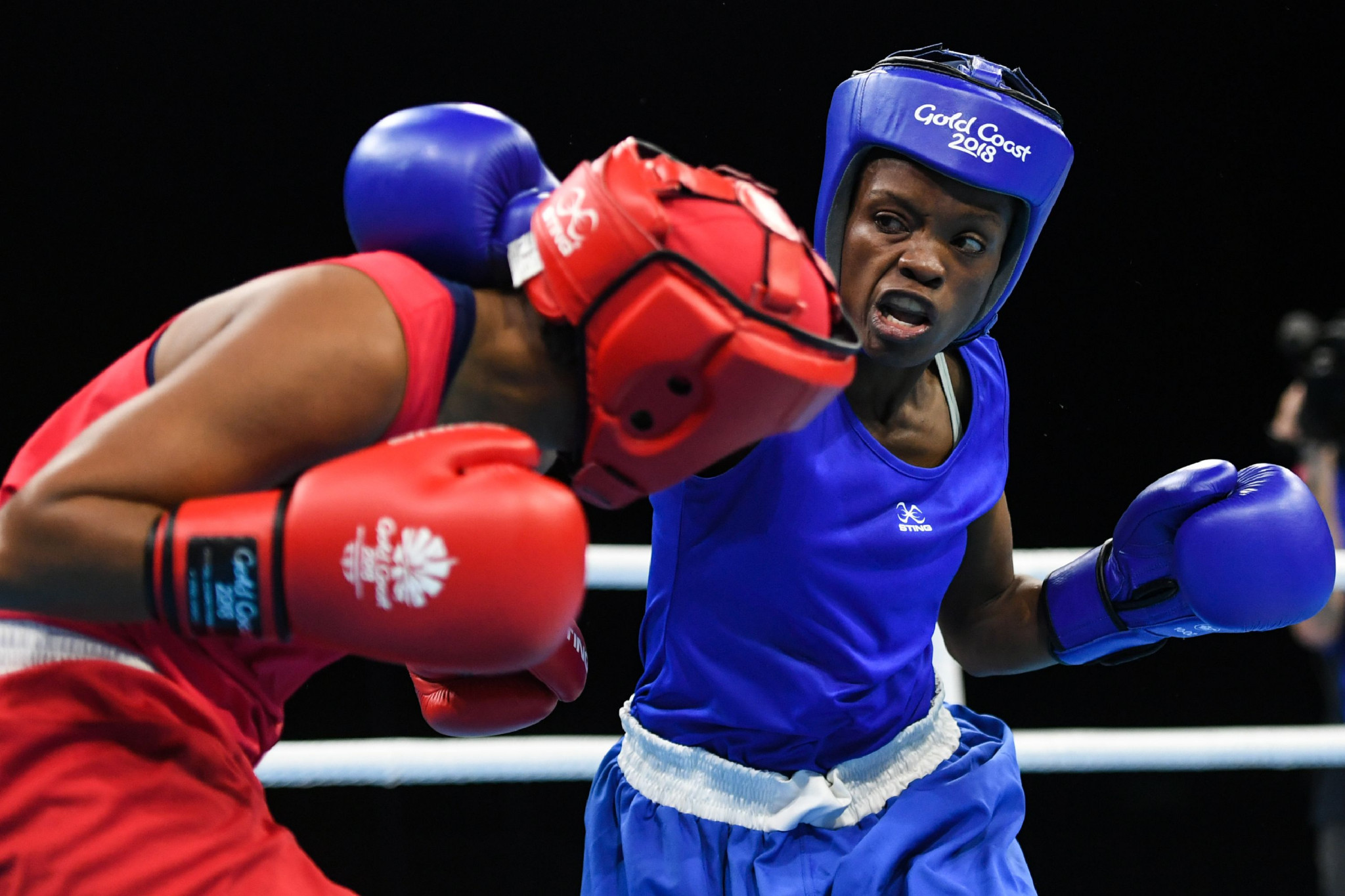 Ongare Christine, right, won the silver medal at the Gold Coast 2018 Commonwealth Games ©Getty Images