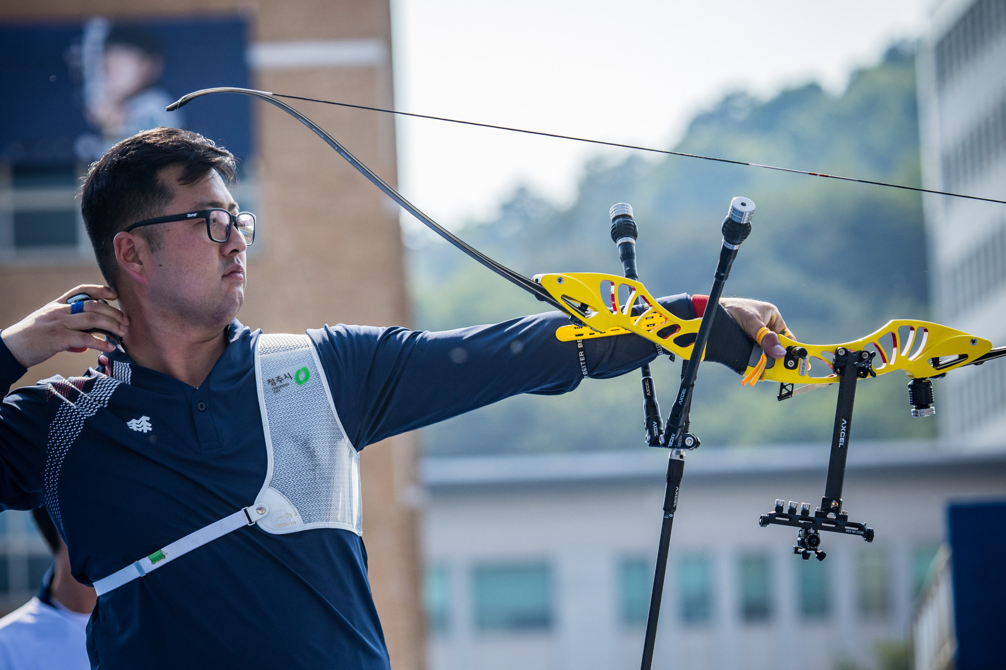 Kim Woo-jin played a key role in South Korea's gold medal win in the men's team recurve final in Paris ©Getty Images