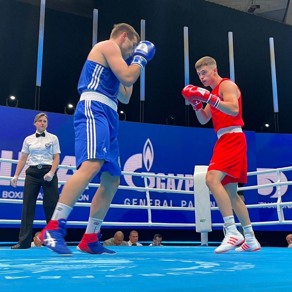 Taylor Bevan, right, beat Sweden's Lindon Nuha in the light-heavyweight division ©GB Boxing/Twitter