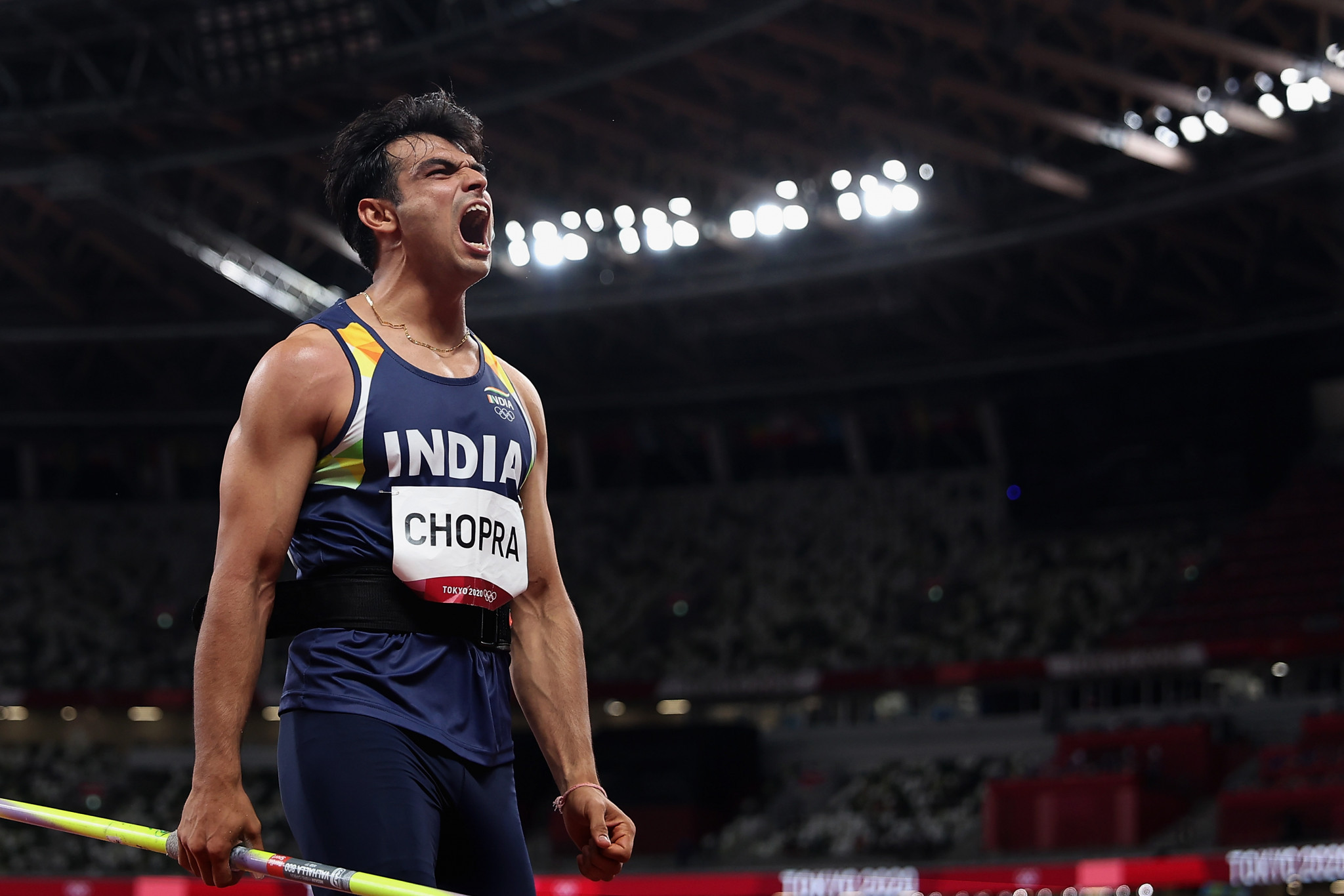  Anju Bobby George feels that household names such as Neeraj Chopra, pictured, will inspire more Indians to take up Olympic sports ©Getty Images