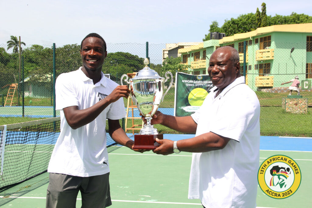 Samuel Antwi, left, won at the Aboakyer Invitational Tennis Tournament - a warm-up for next year's African Games in Ghana ©Accra 2023