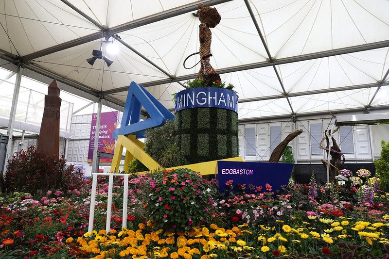 Birmingham City Council's Commonwealth Games-themed floral display has won a gold medal at the Chelsea Flower Show ©Birmingham Council 