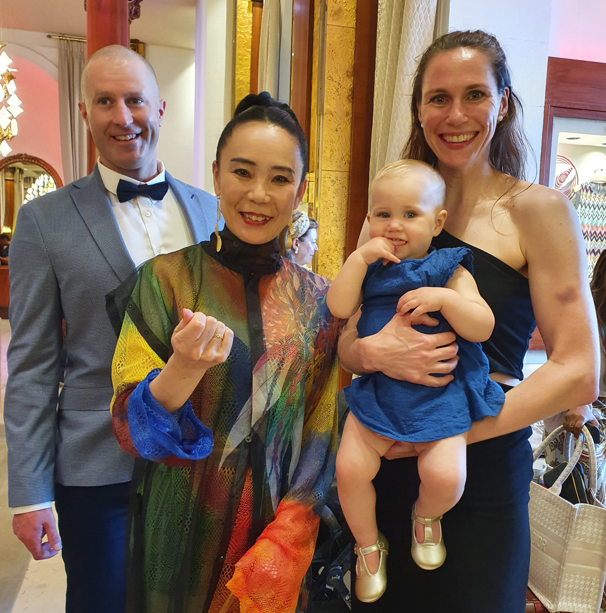 Director Naomi Kawase was joined by Kim Gaucher, baby Sophie and husband Ben for the premiere in Cannes ©IOC