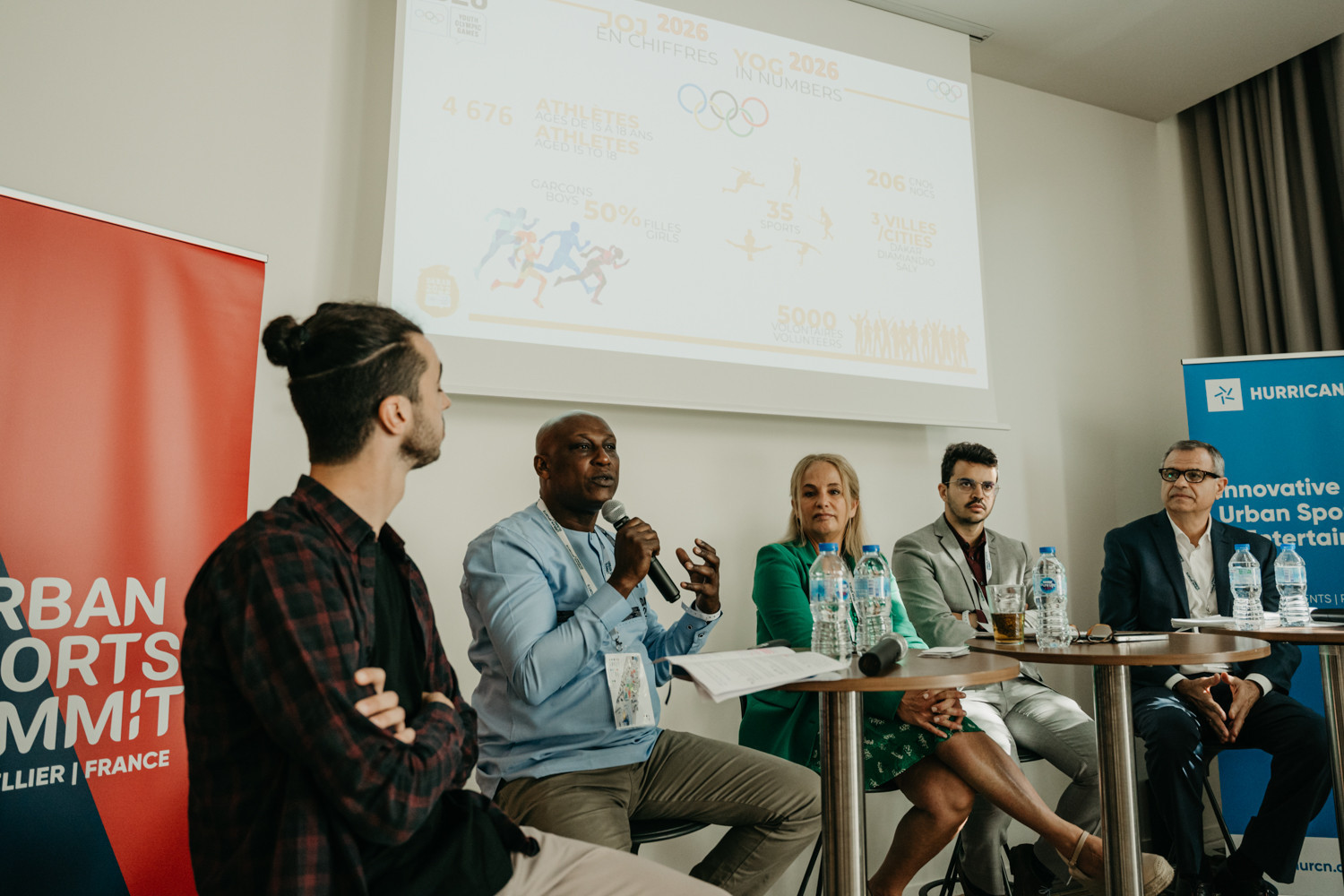 Ibrahima Wade, second from left, of Dakar 2026 spoke about how the upcoming Youth Olympic Games is set to utilise urban sports to inspire young people to take up sport ©Hurricane - FISE