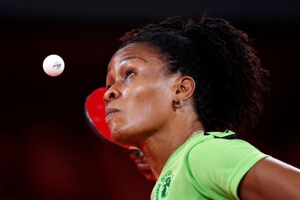 Home player Olufunke Oshonaike, a Rio 2016 and Tokyo 2020 Olympian, is through to the last 16 of the women's singles at the ITTF Africa Cup in Lagos ©Getty Images