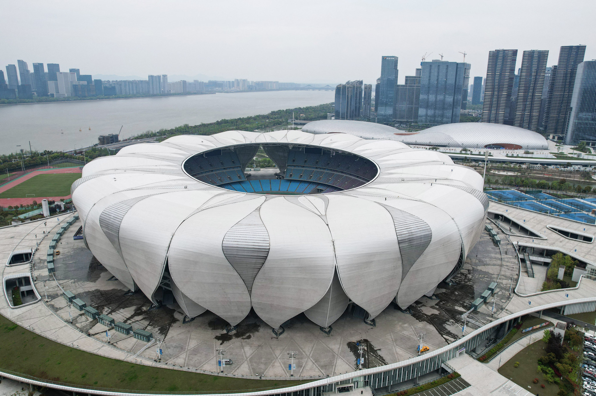 The "Big Lotus" stadium is amongst the Asian Games venues set for public opening in July ©Getty Images
