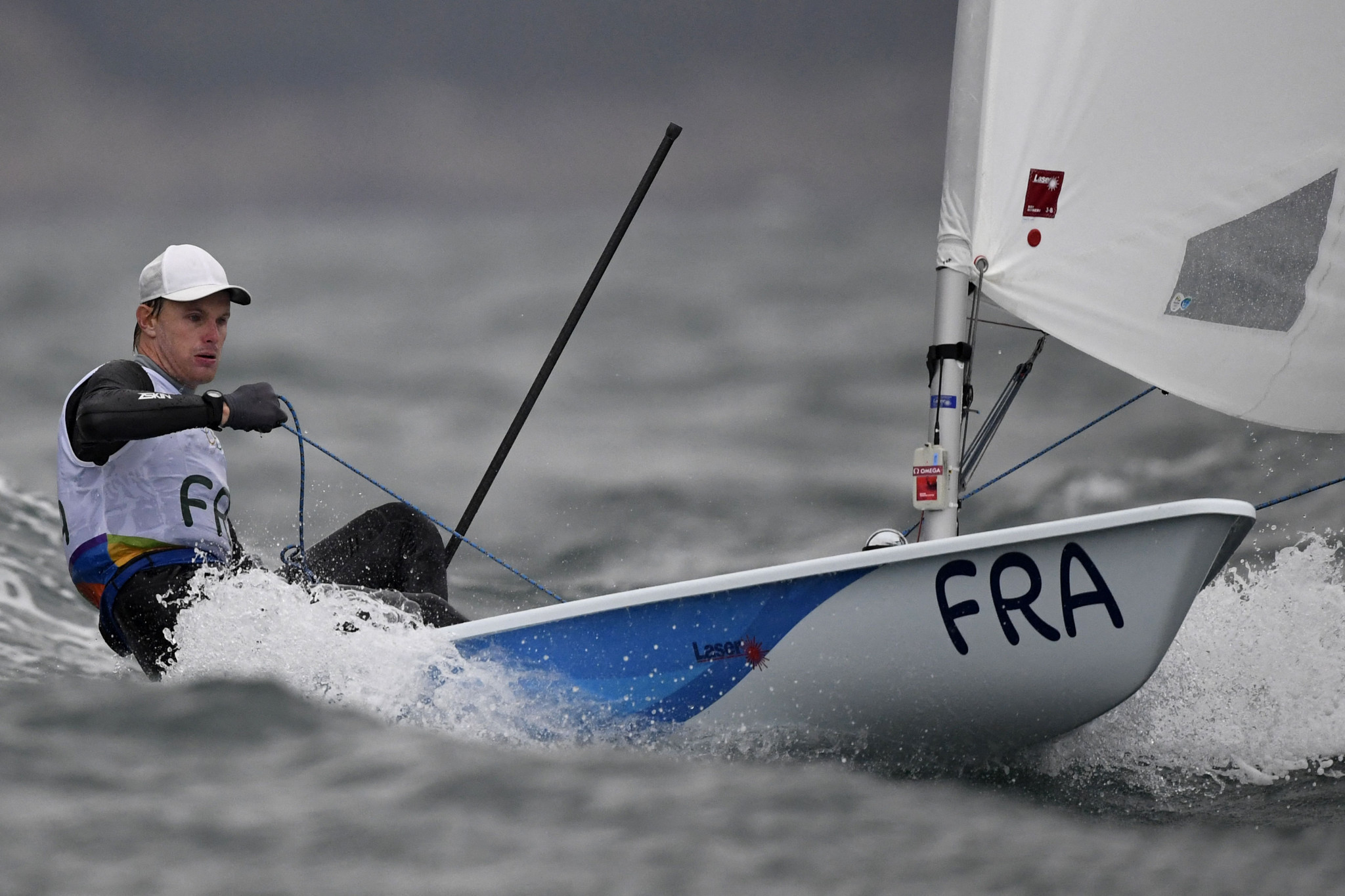 France's Jean-Baptiste Bernaz holds a 20-point lead going into the final day of the ILCA 7 Men's World Championship ©Getty Images