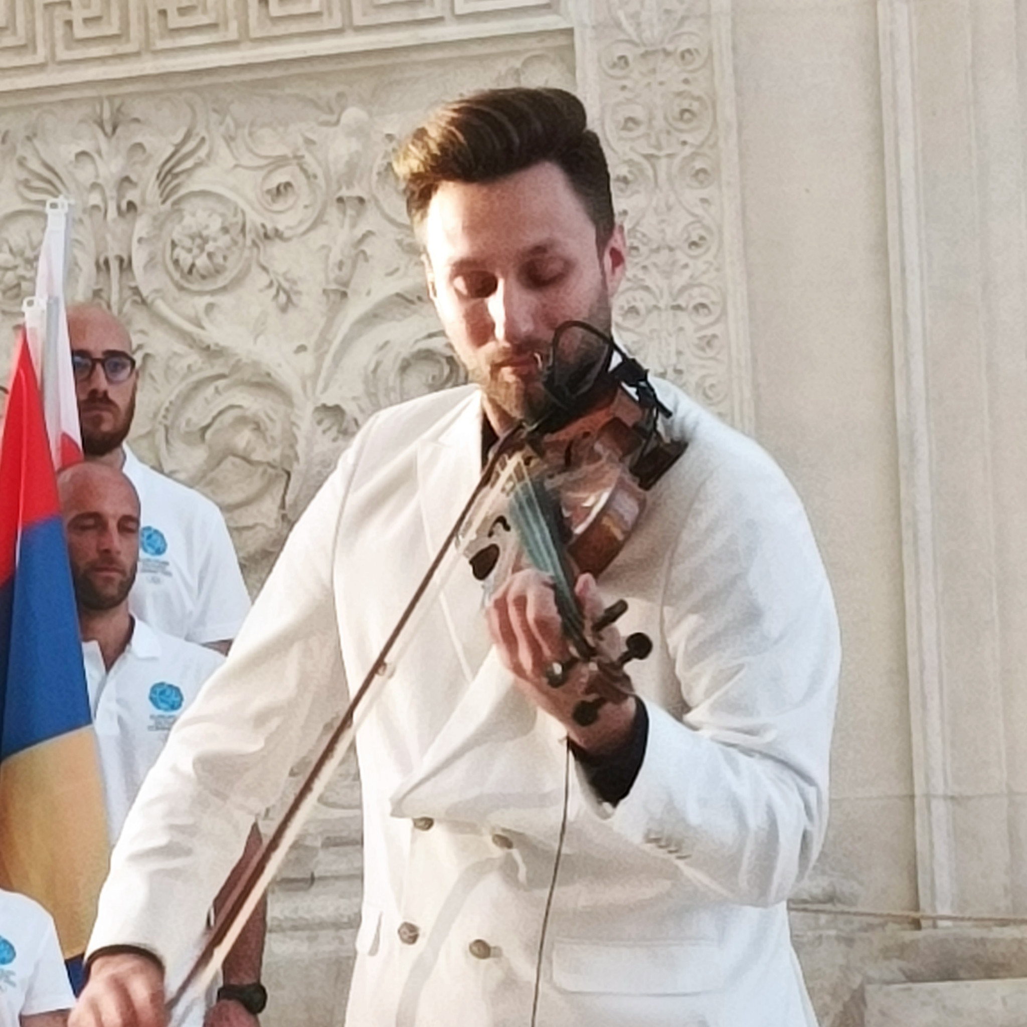 Violinist Valentino Alessandrini performed during the musical finale to the ceremony ©ITG