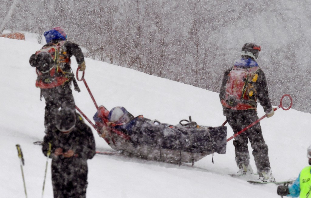 Lindsey Vonn competed just a day after being carried off the course on a rescue sled ©Getty Images