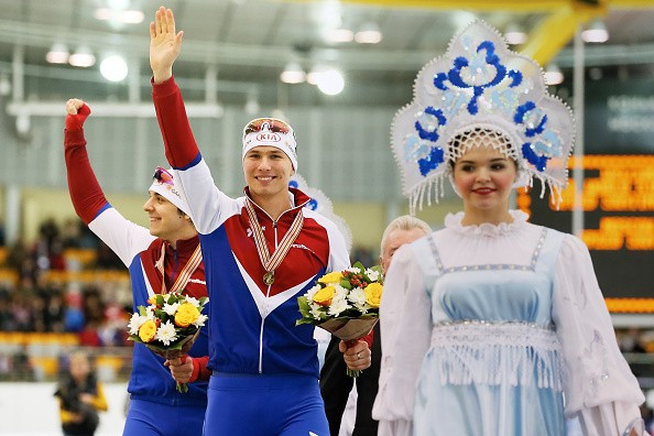 South Korean officials apologised to Russia's Pavel Kulizhnikov after mistakenly playing the US national anthem when he received his gold medal ©Getty Images