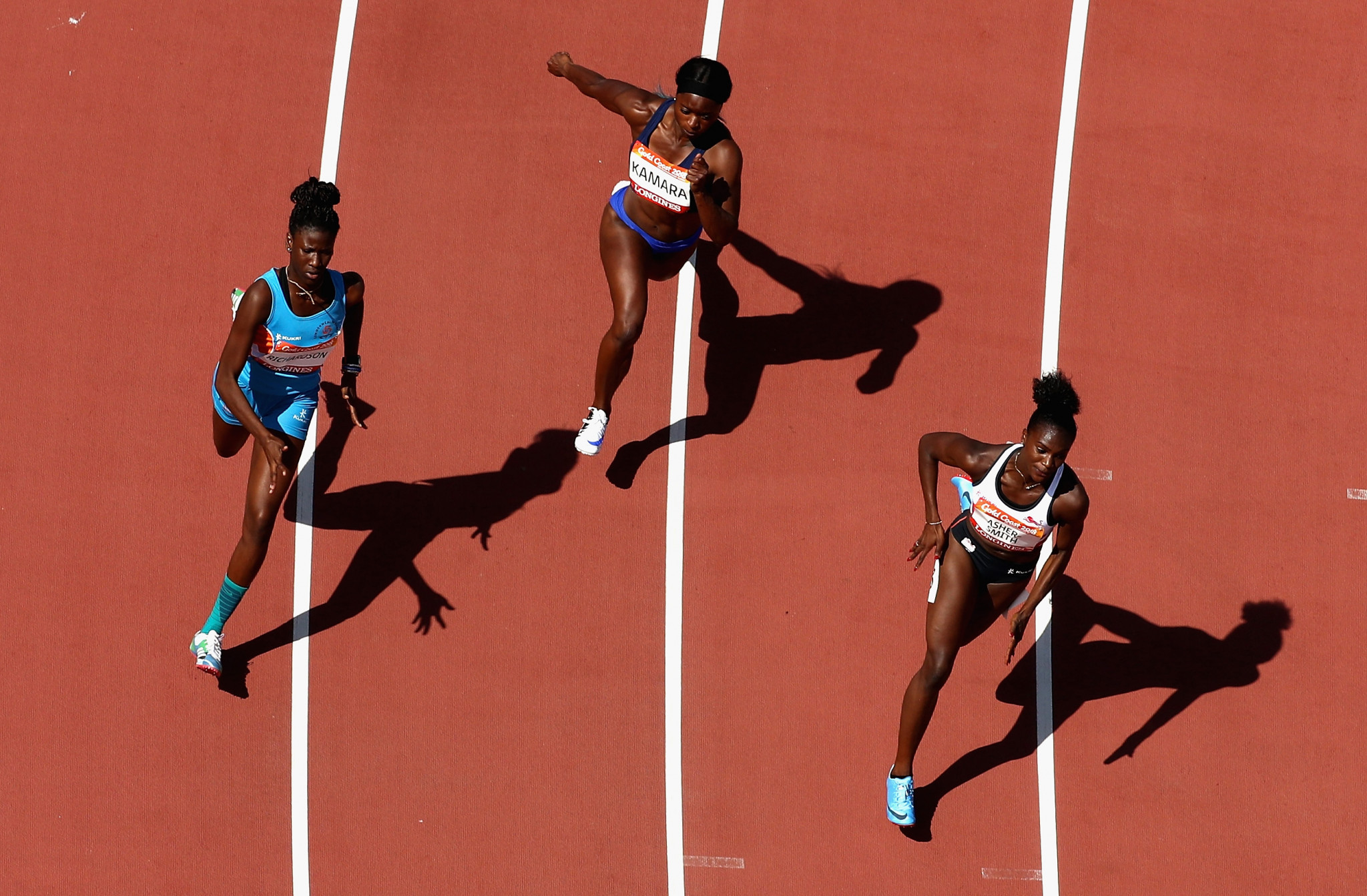 Hafsatu Kamara, centre, will be among the Sierra Leone athletes to watch  ©Getty Images