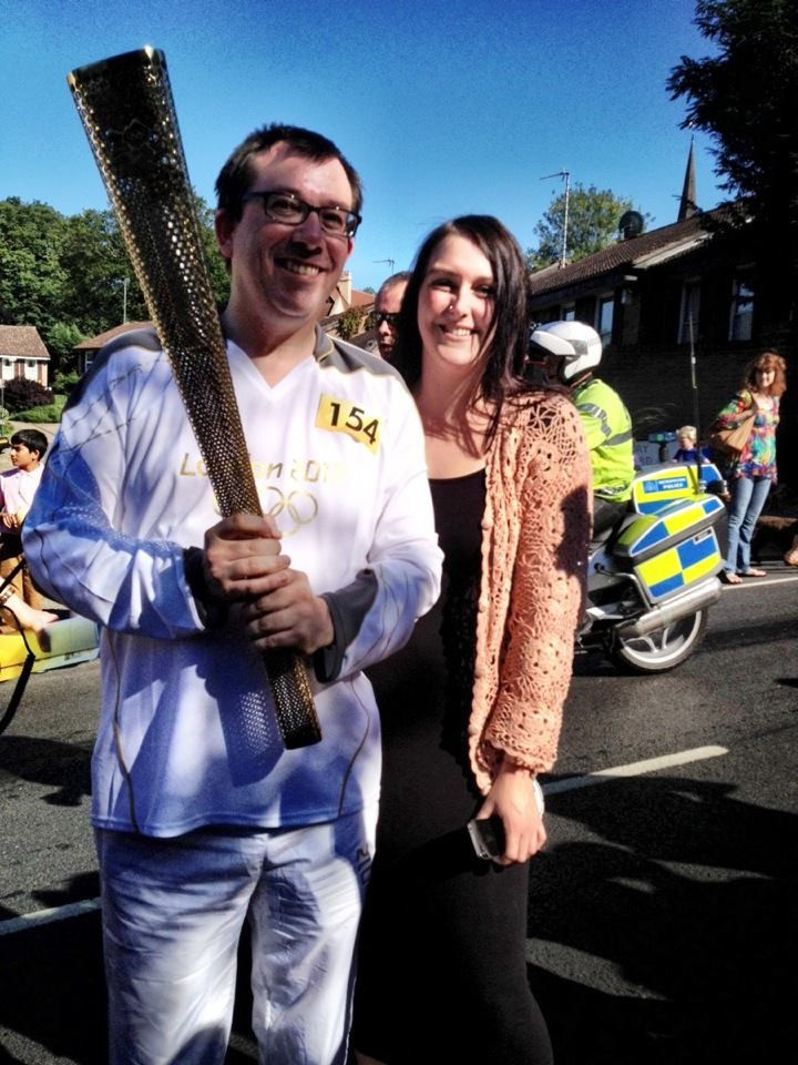 With insidethegames editor Duncan Mackay during the London 2012 Olympic Torch Relay ©Emily Goddard