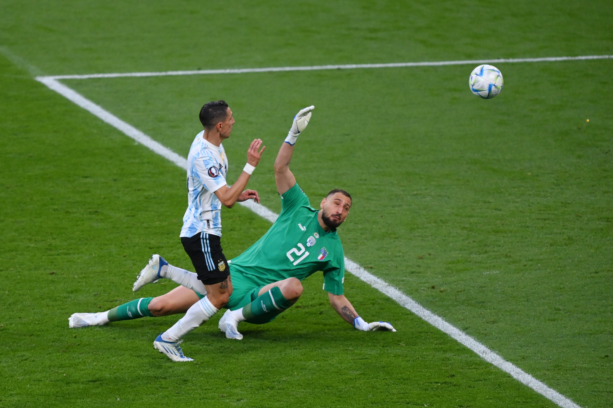 Ángel Di María scored a delicious chip past Gianluigi Donnarumma to make it 2-0 to Argentina ©Getty Images