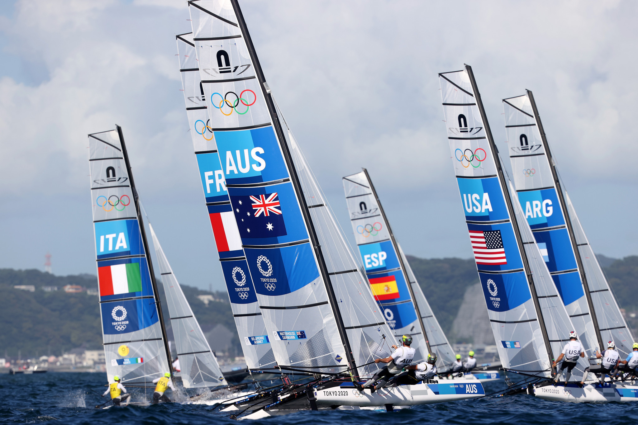 Nacra 17 is one of the 10 classes sailors can compete in at Paris 2024 and which qualifying for will be on the line at the Sailing World Championships in The Hague ©Getty Images