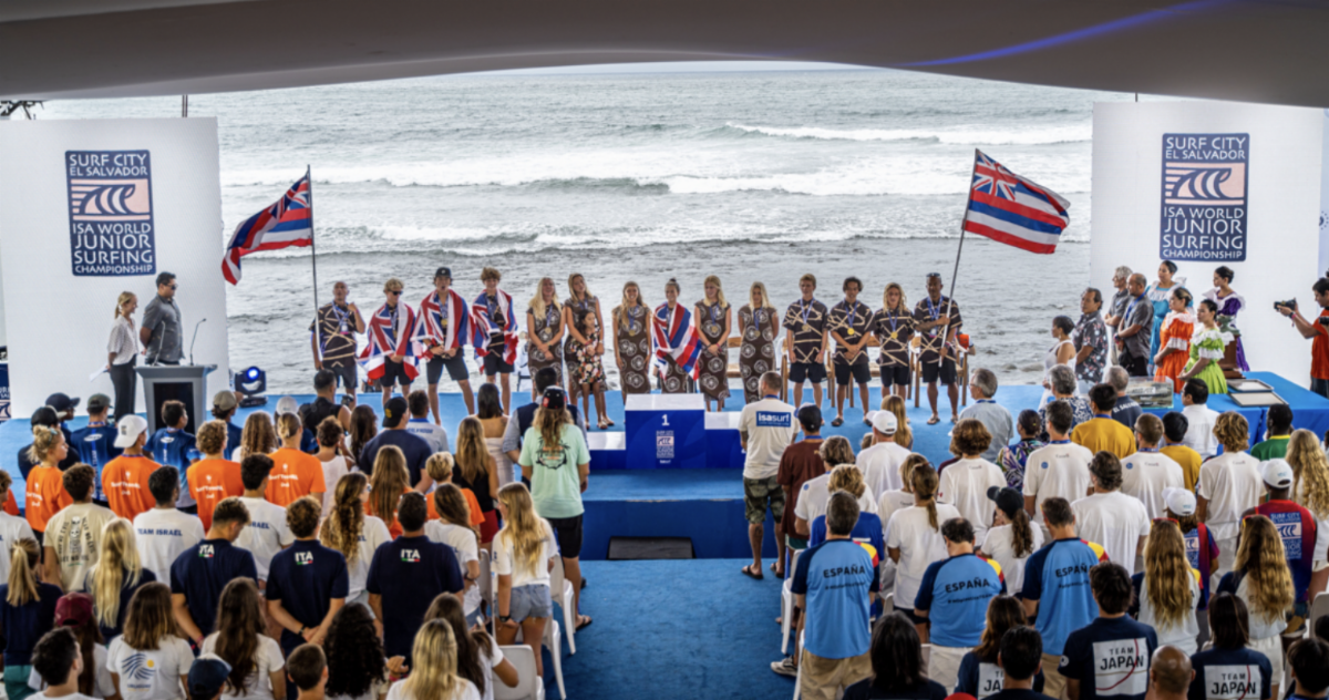 Hawaii claimed the team title at the ISA World Junior Surfing Championships at Surf City ©ISA