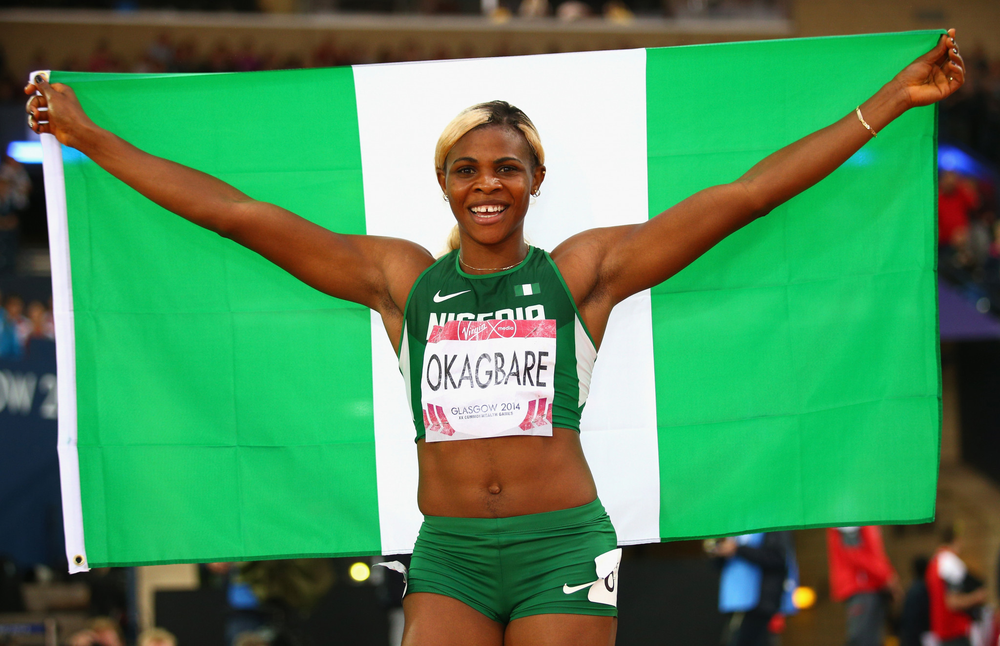 Glasgow 2014 100m and 200m gold medallist Blessing Okagbare missed last year's re-arranged Olympics in Tokyo after she was banned from competition for 10 years by the Athletics Integrity Unit ©Getty Images