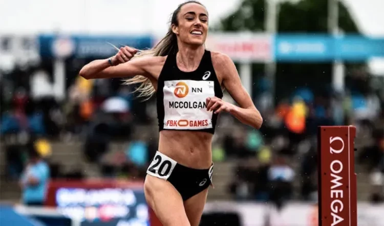Britain's Eilish McColgan massively reduced her 10,000m personal best in winning at the FBK Games in Hengelo in a race that doubled as the Ethiopian world trials ©FBK Games