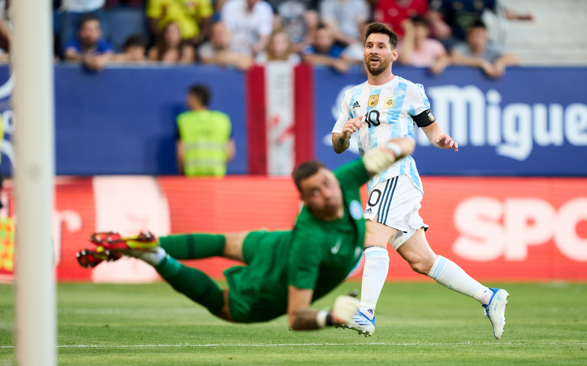 Argentina's Lionel Messi is in outstanding form at the moment - scoring all five of his team's goals in a 5-0 victory over Estonia - but will have to wait until November for the FIFA World Cup to start ©Getty Images