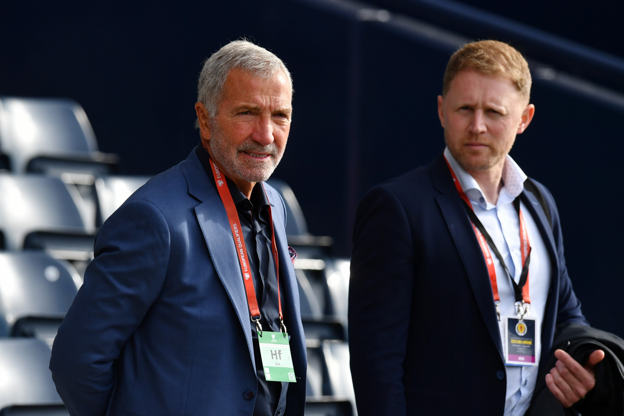 Former Scotland player Graeme Souness, left, who is renowned for his love for the nation, said that even he wanted Ukraine to beat Scotland in the playoff semi-final ©Getty Images