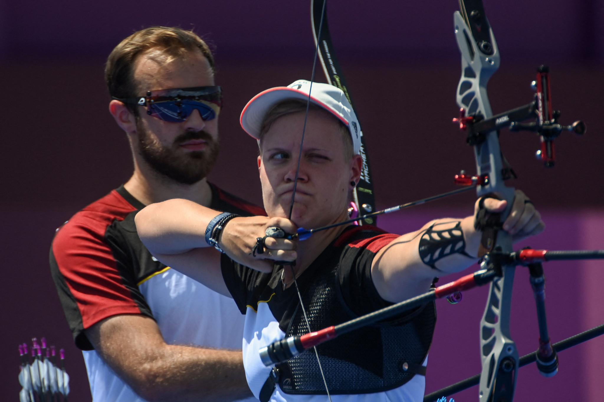 Michelle Kroppen and Florian Unruh are into the mixed recurve final ©Getty Images