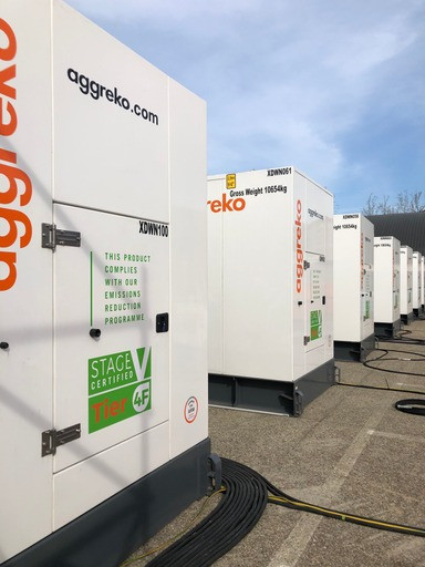 Stage V generators will be used at Birmingham 2022 to reduce harmful emissions ©Aggreko