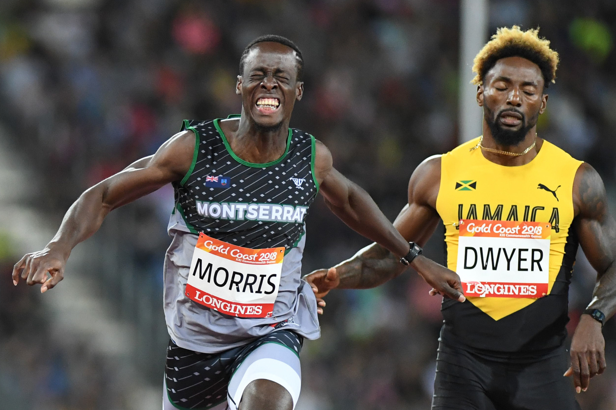 Julius Morris won his heat in the 200 metres at the Gold Coast 2018 Commonwealth Games ©Getty Images
