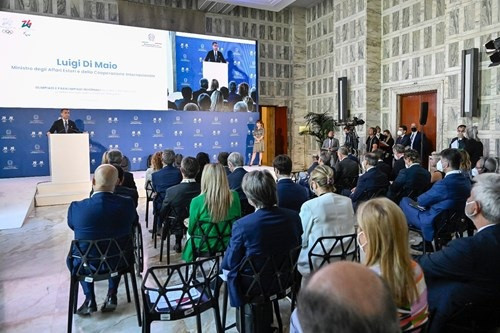 Italian Foreign Minister Luigi Di Maio gave a speech at the Milan Cortina 2026 diplomacy event ©Milan Cortina 2026
