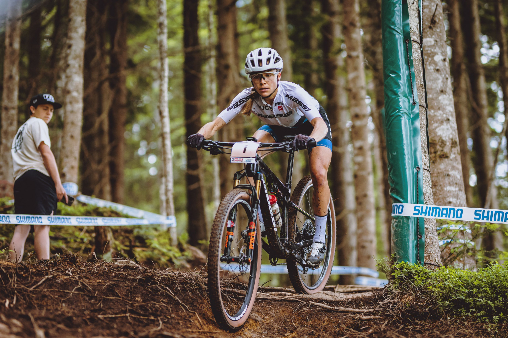 Loana Lecomte won her first short track UCI Mountain Bike World Cup event of the season ©Getty Images