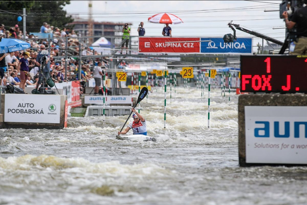 Kauzer and Fox celebrate K1 victories at Canoe Slalom World Cup in Prague