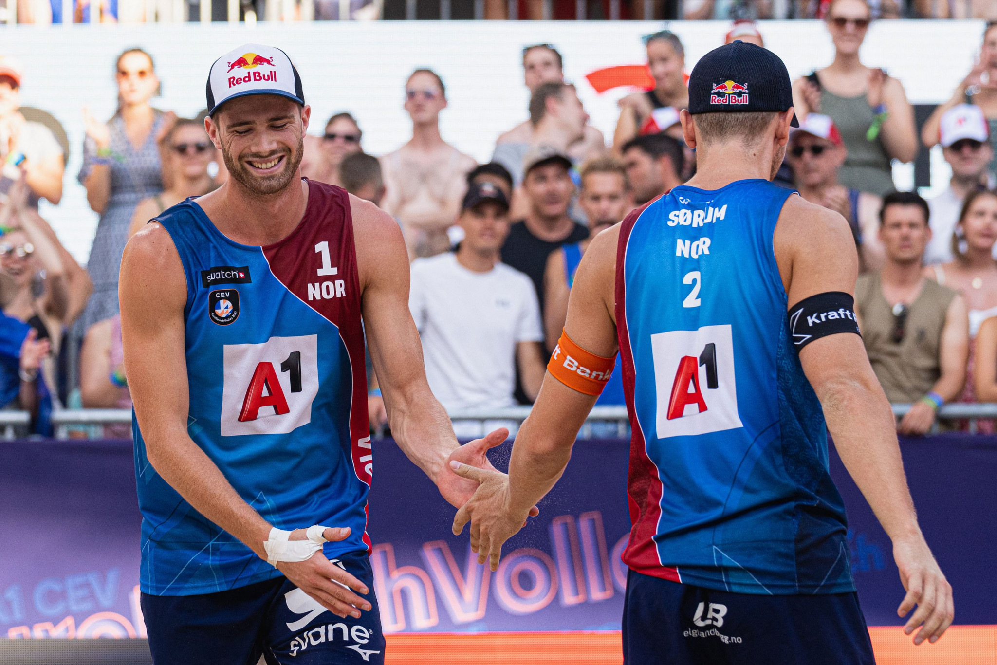 Anders Mol and Christian Sørum are into the Beach Volleyball World Championships quarter-finals ©Getty Images