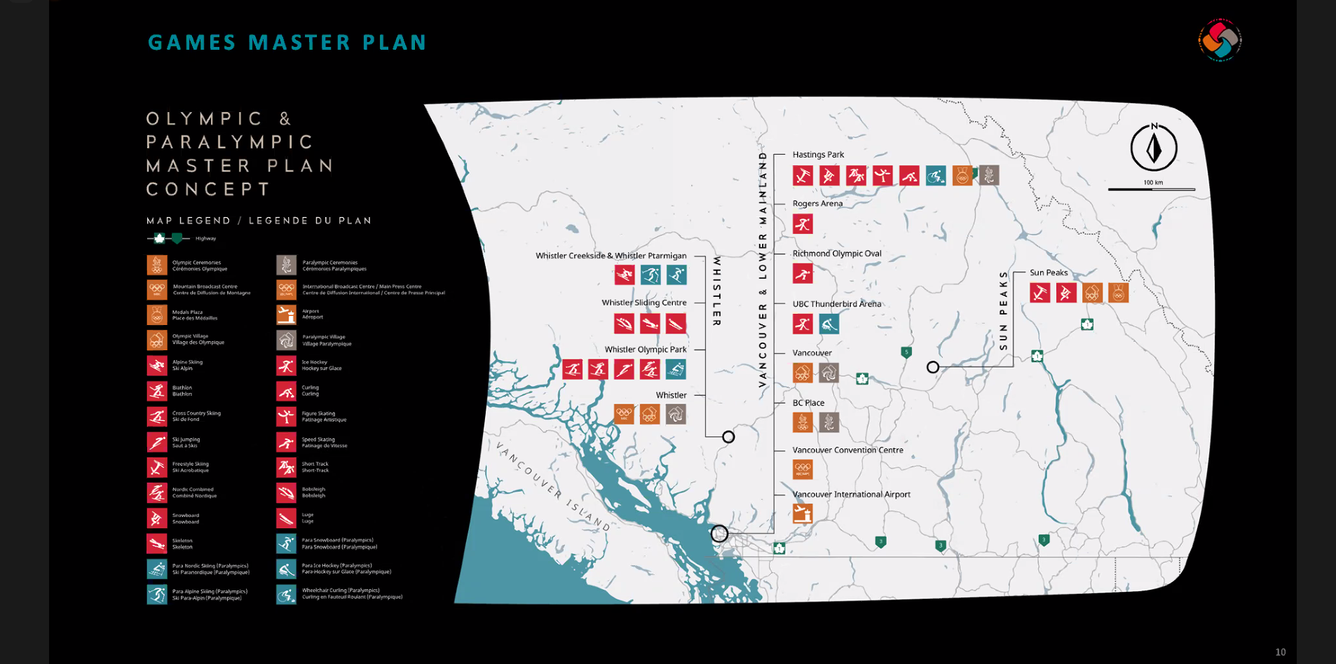 A masterplan splitting Olympic and Paralympic events between Vancouver and Whistler has been published by the Bid Committee ©COC