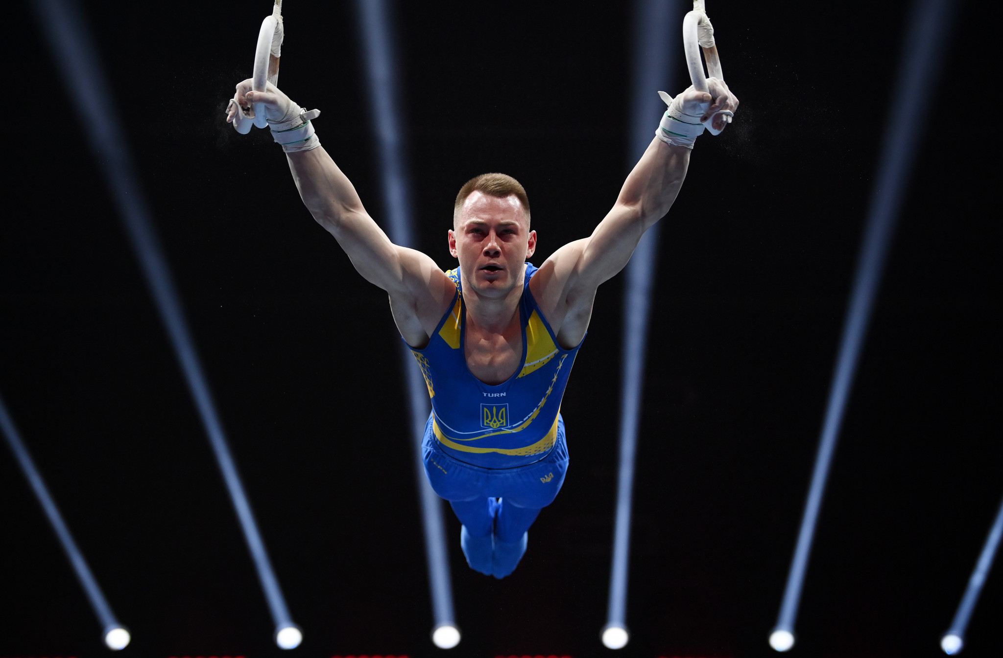 Igor Radivilov won the men's rings event in Koper with 14.050 points ©Getty Images