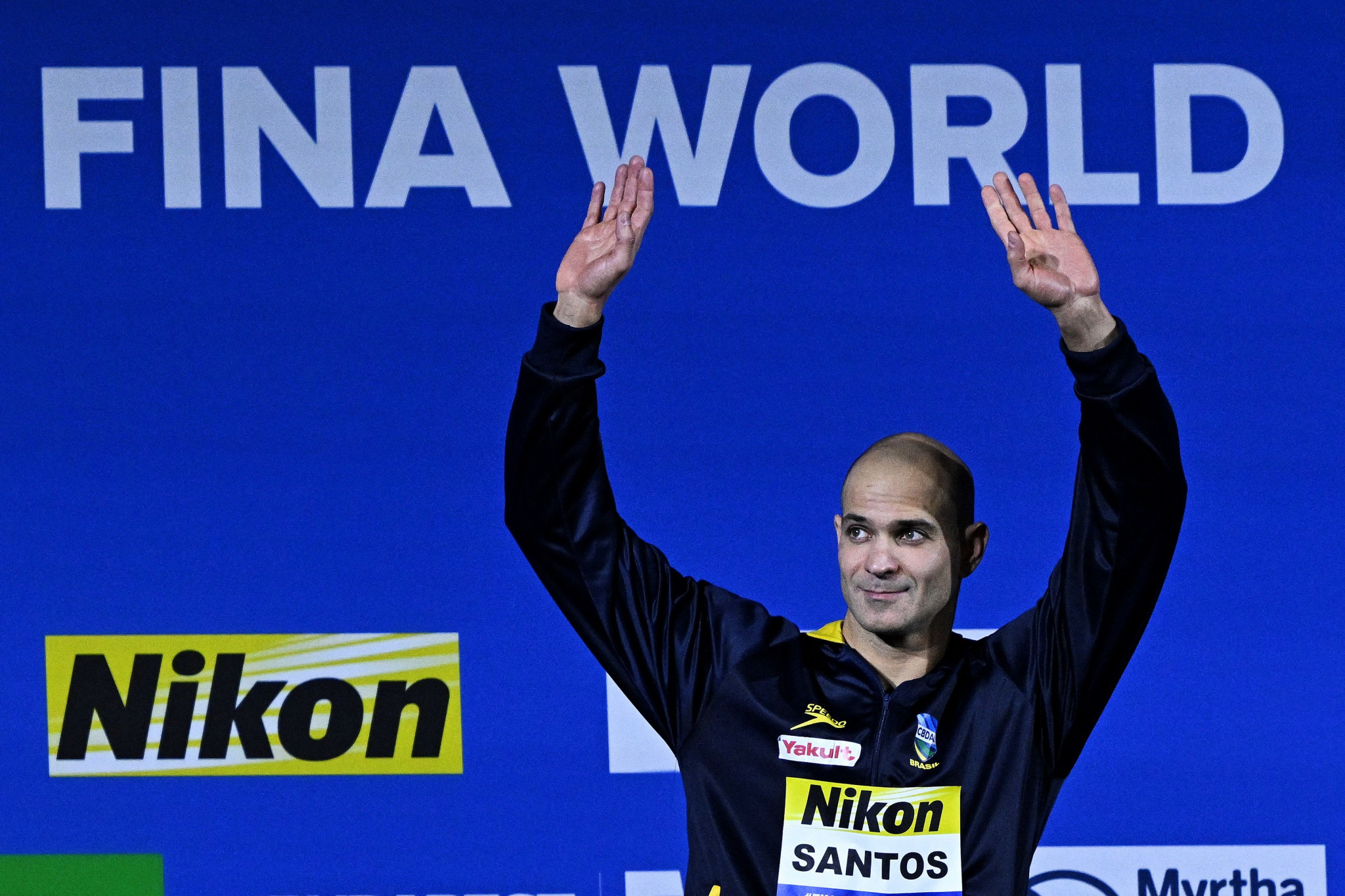 Brazil's Nicholas Santos became the first swimmer above the age of 40 to medal at the FINA World Championships ©Getty Images