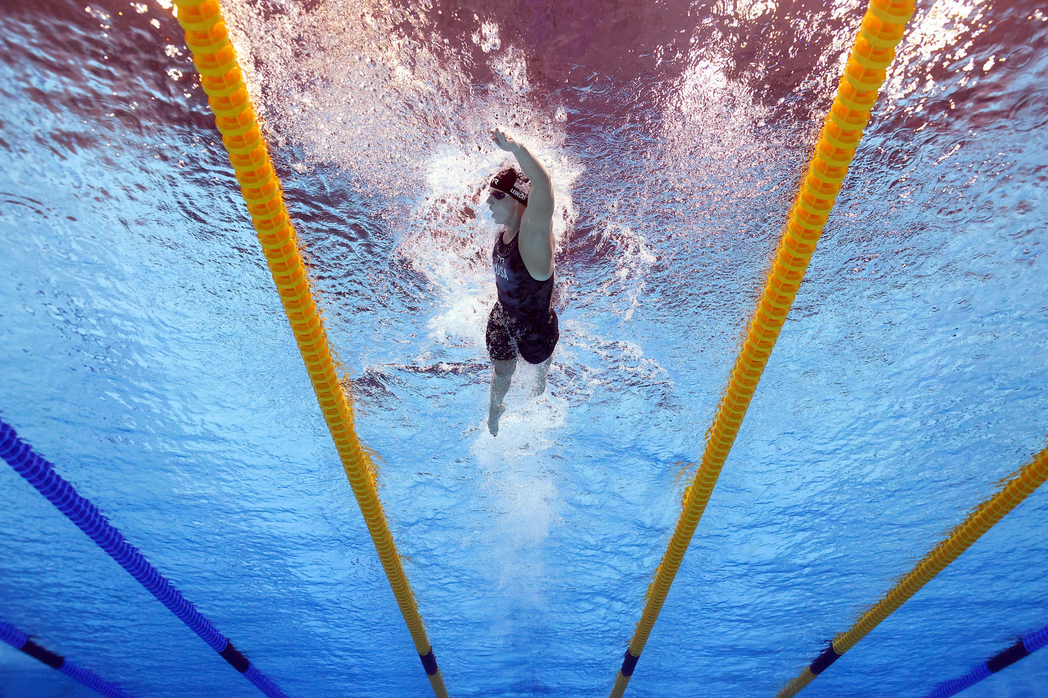 The United States' Katie Ledecky dominated the women's 1,500m freestyle and won the final by more than 14 seconds ©Getty Images