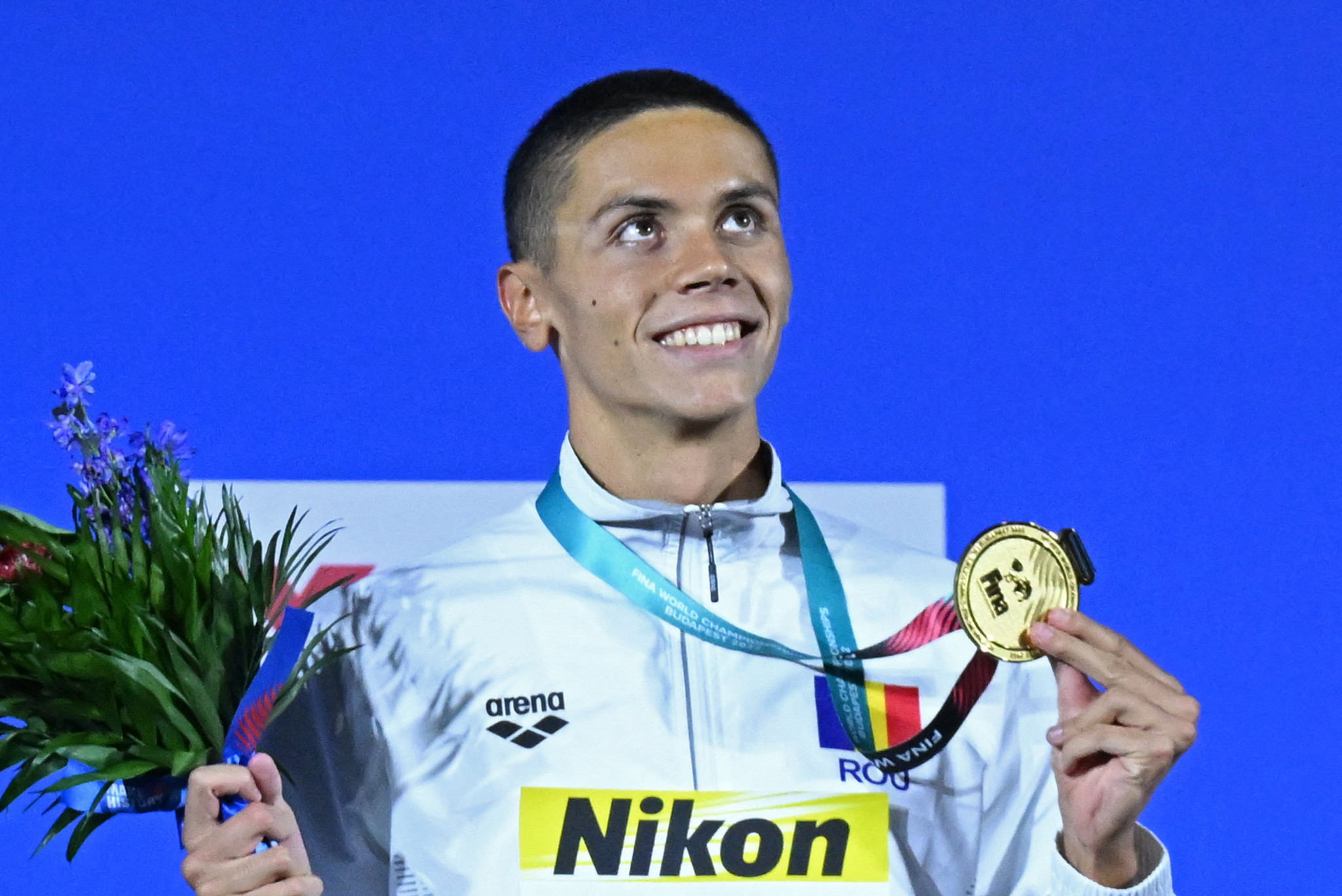 Romania's 17-year-old swimmer David Popovici won his second gold medal of the FINA World Championships in the men's 100m freestyle ©Getty Images