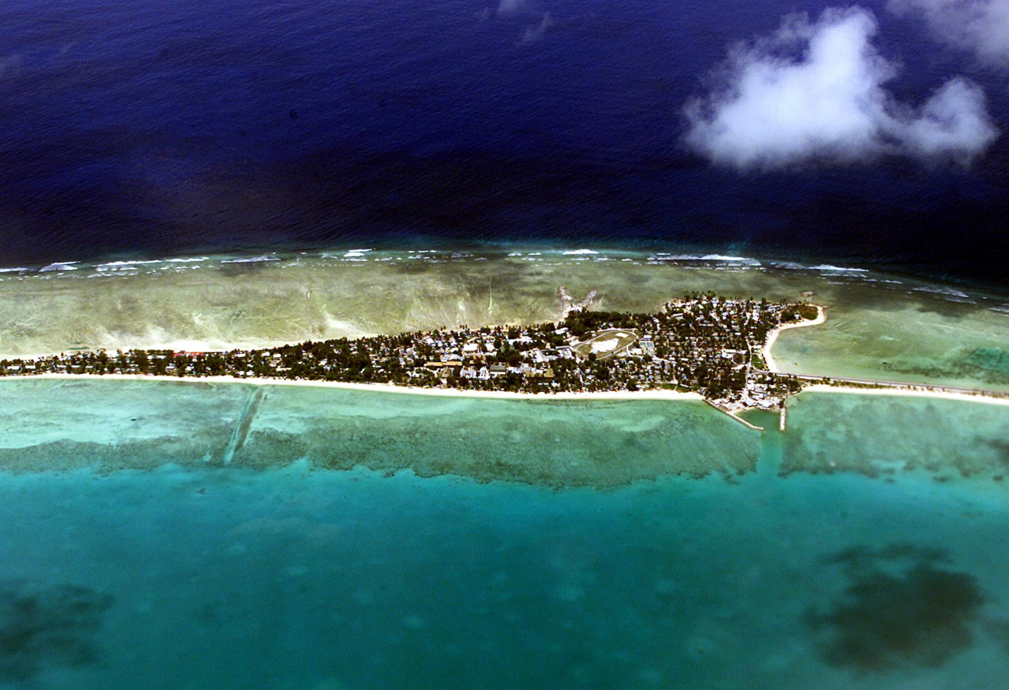 Kiribati's islands are low, narrow and flat so they are in severe danger of rising water ©Getty Images