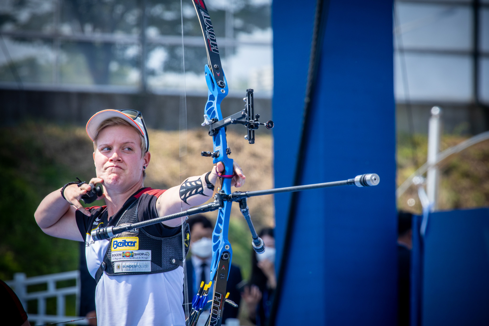 Michelle Kroppen helped Germany win recurve team bronze in Paris ©Getty Images