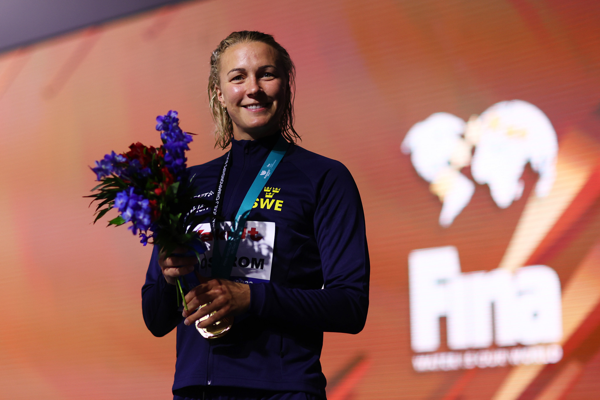 Sarah Sjöström of Sweden is now just two short of American Michael Phelps' record 20 individual medals at the FINA World Championships ©Getty Images